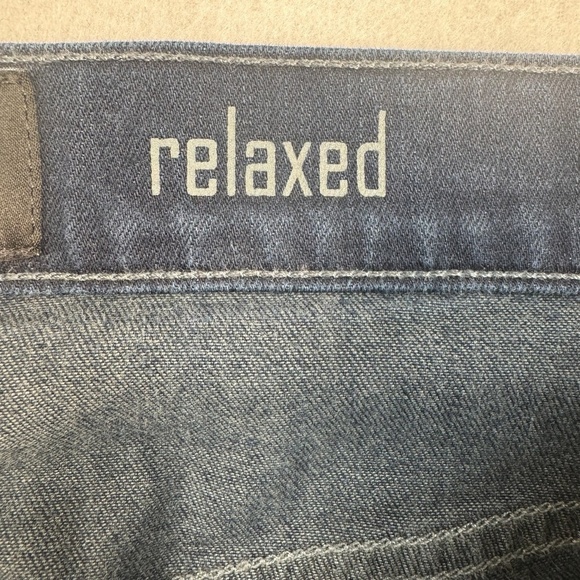 7 For All Mankind Relaxed Straight Leg Jeans Mens Size 33 Dark Blue Mid Rise - Picture 6 of 13